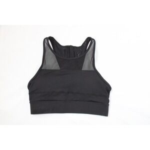ZYIA ACTIVE Black ALL STAR BRA Mesh Zip Back ONE MORE REP Size Small